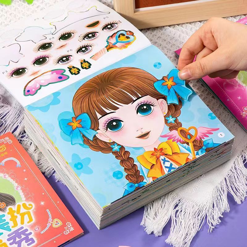 Beauty Makeup Book - 공주 드레스업 스티커북 장난감, 소녀와 어린이