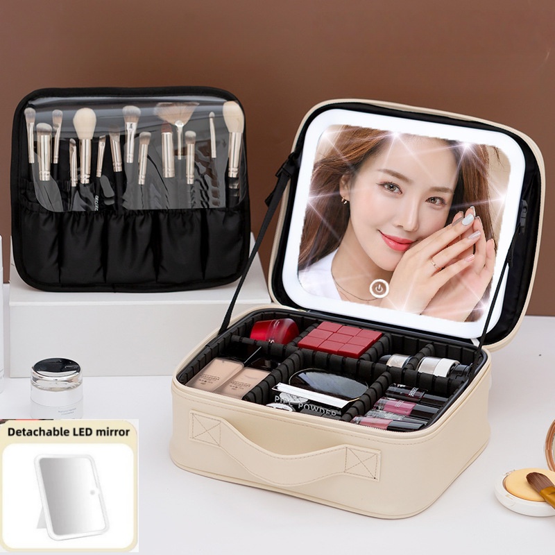 Beauty Makeup Light - 대용량 여성용 메이크업 가방 LED 조명
