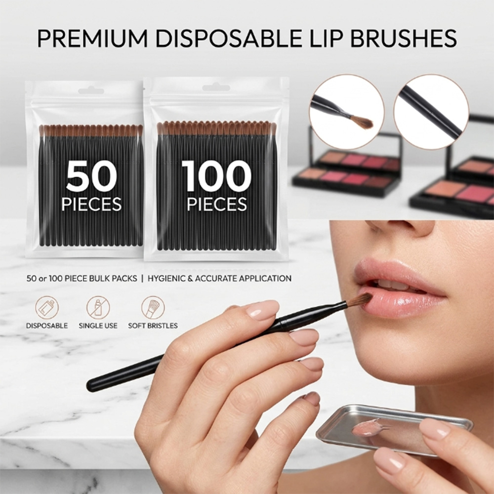 Beauty Makeup Brands - 50/100pcs 일회용 립 브러쉬 세트 립스틱