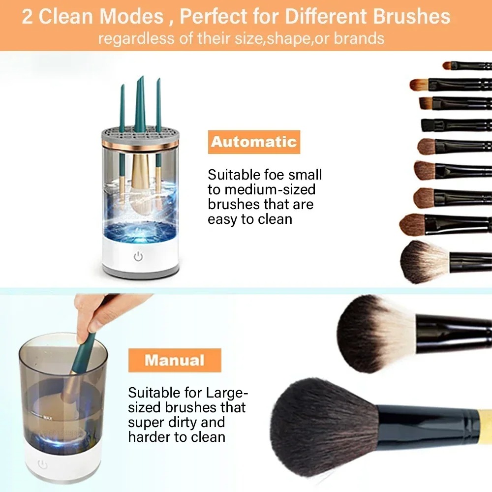 자동 전동 메이크업 브러쉬 클리너 USB 플러그 휴대용 - Beauty Makeup Brands 리뷰 및 가격