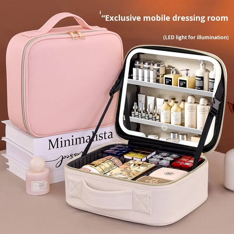 대용량 여성용 메이크업 가방 LED 조명 거울 휴대용  - Beauty Makeup Light 리뷰 및 가격