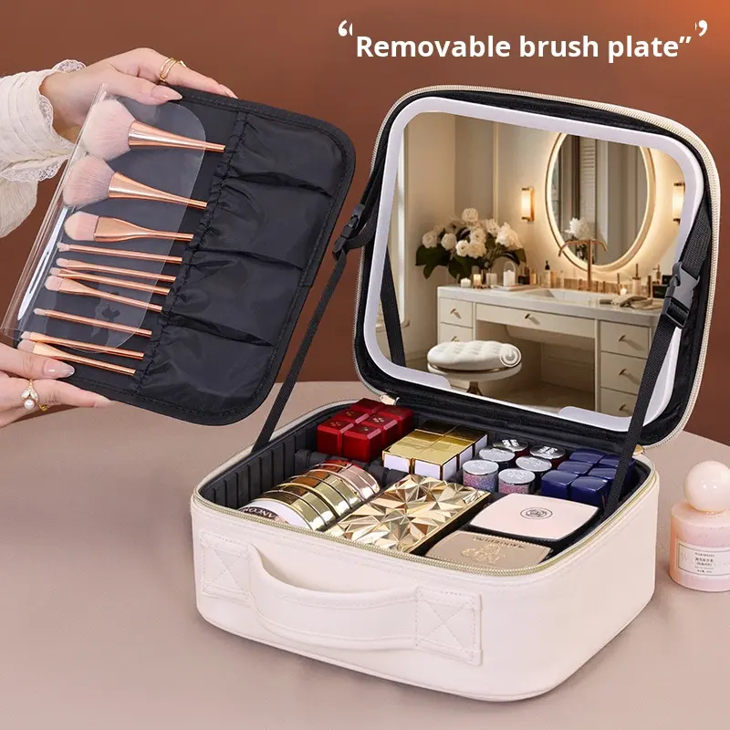 대용량 여성용 메이크업 가방 LED 조명 거울 휴대용  - Beauty Makeup Light 리뷰 및 가격