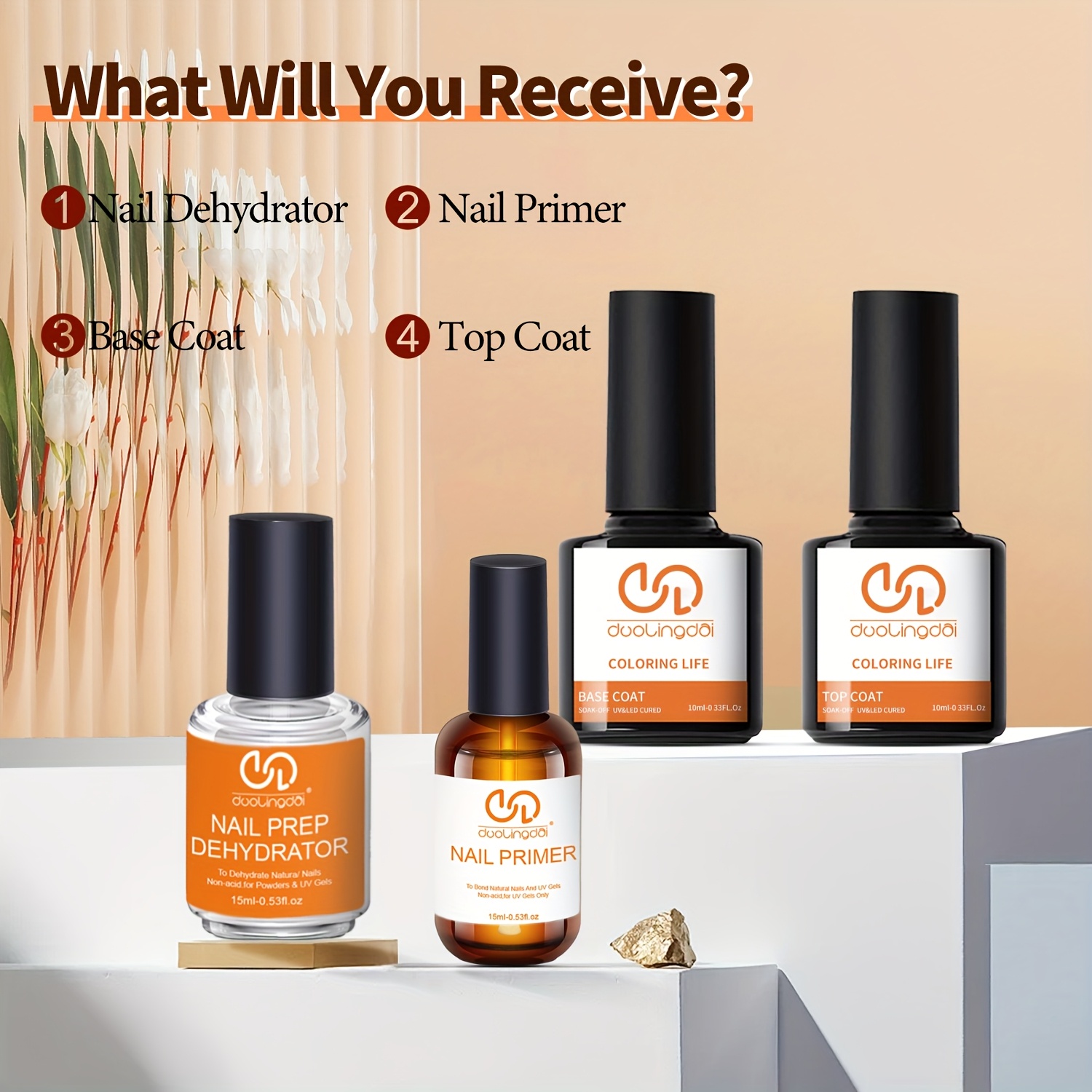 4개입 탑코트 & 베이스 젤, 전문가용 천연 네일 탈수 - Nail Dehydrator Primer 리뷰 및 가격