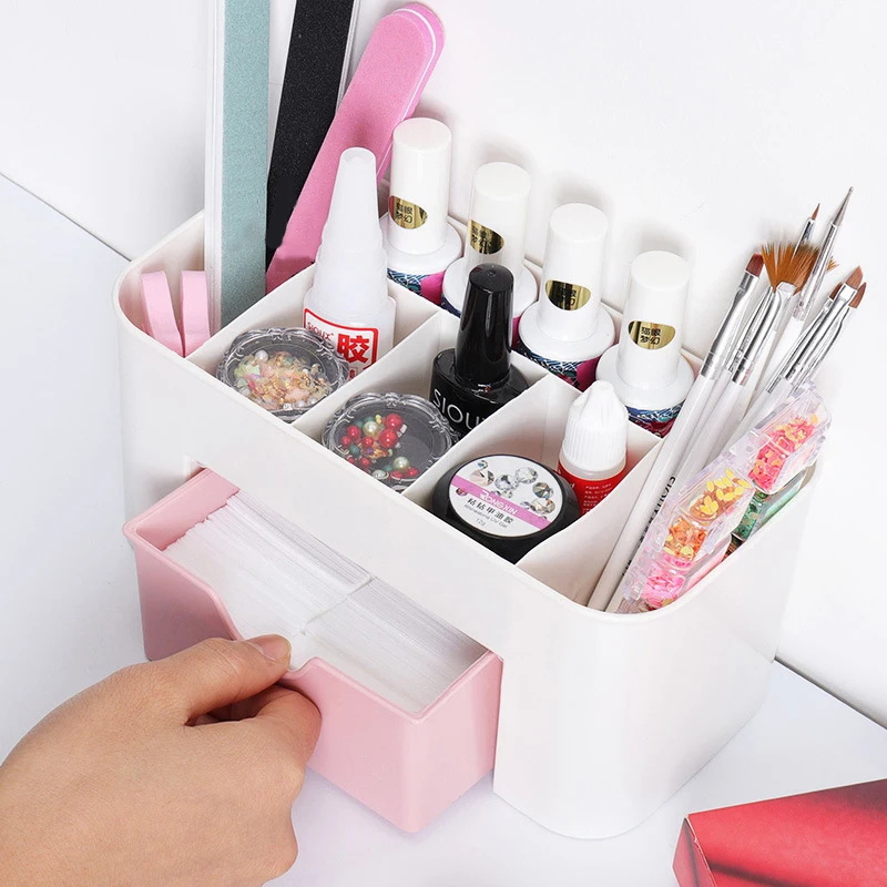 네일 아트 주최자 데스크탑 서랍 화장품 보관 상자 메이 - Beauty Makeup Brands 리뷰 및 가격
