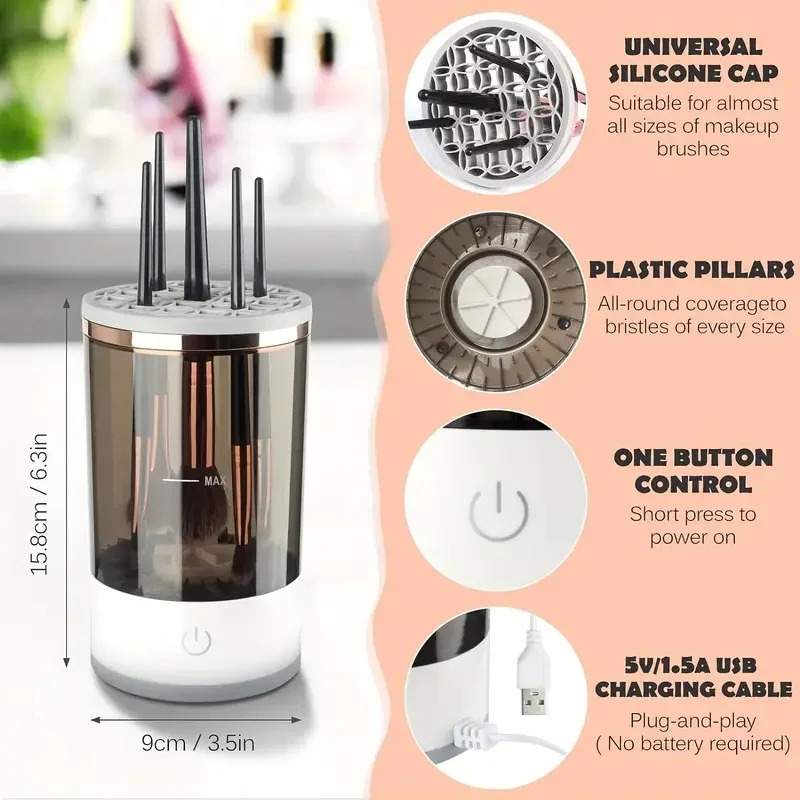 USB 플러그 휴대용 전동 메이크업 브러쉬 클리너 (고 - Beauty Makeup Brands 리뷰 및 가격
